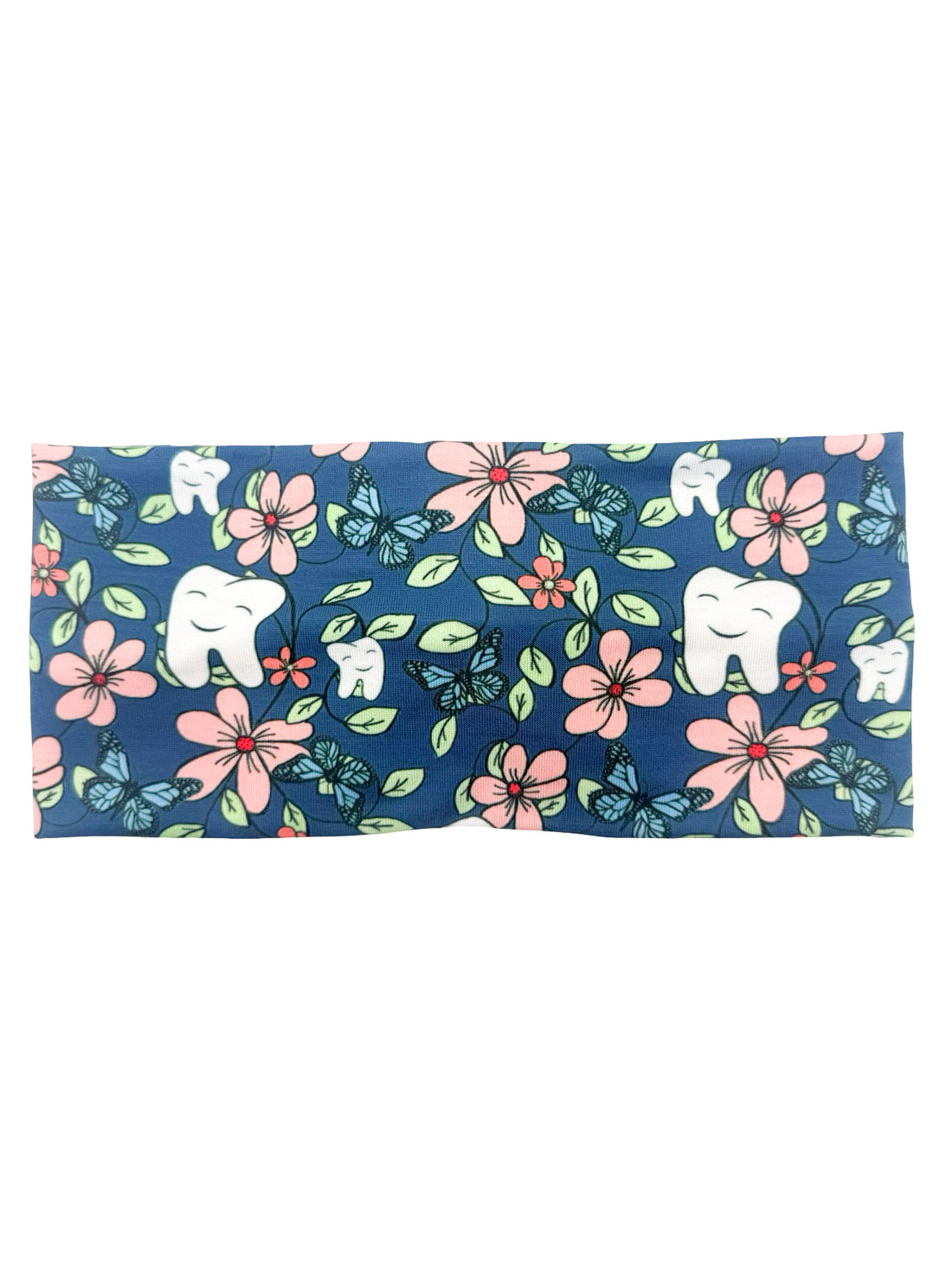 Floral Teeth - Dark Blue Headband