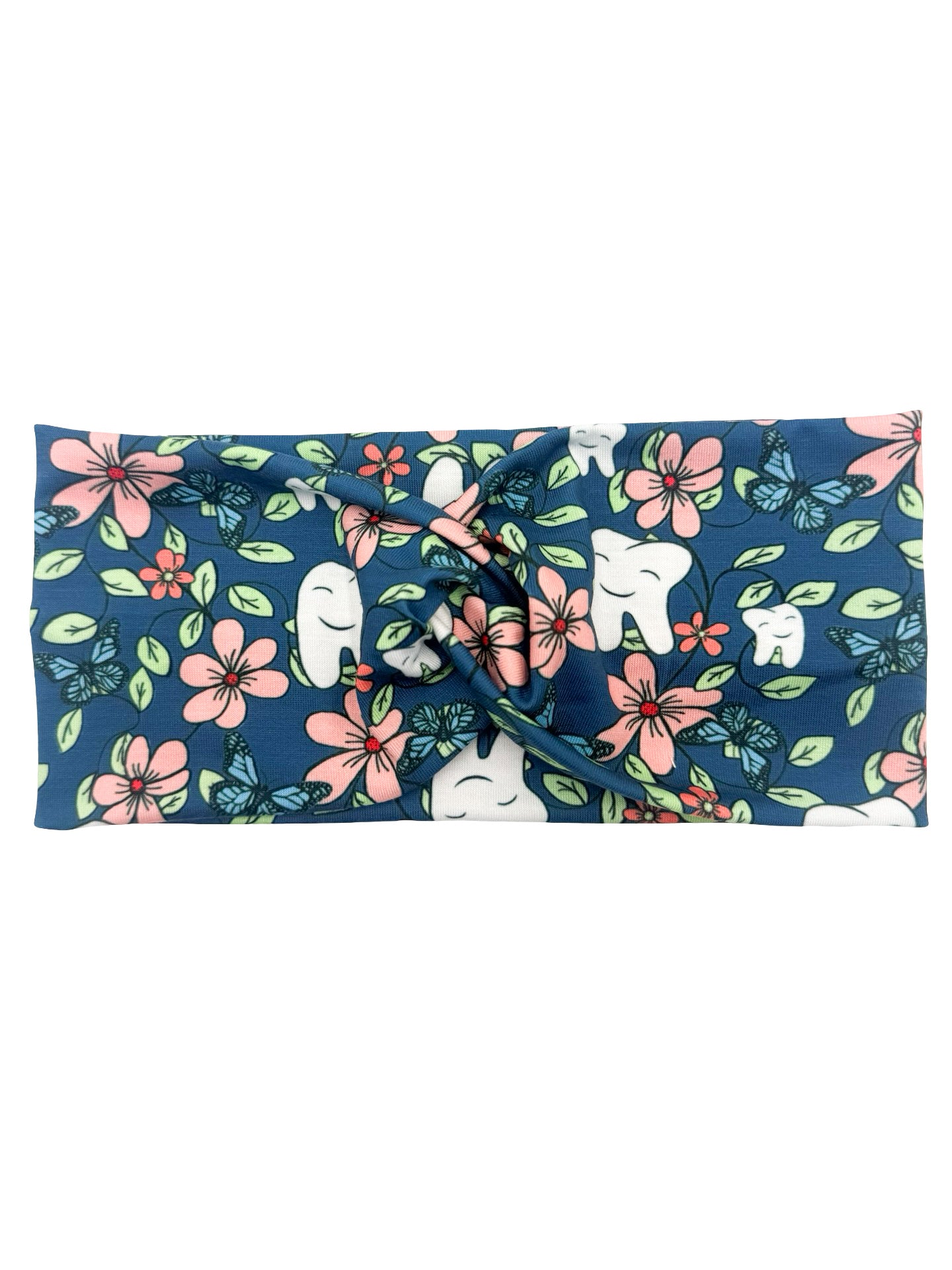 Floral Teeth - Dark Blue Headband