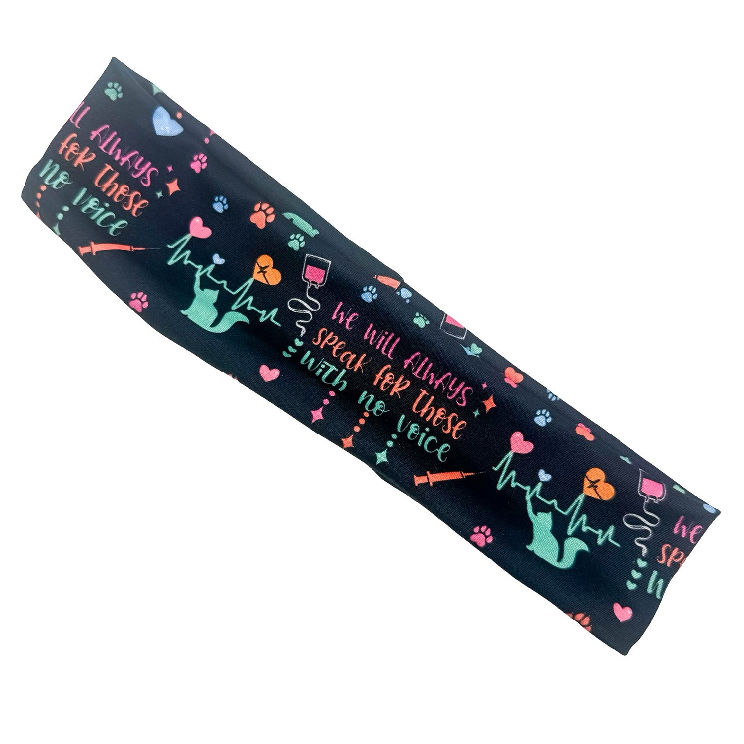 We Will Always Speak For Those With No Voice Vet - Black Athletic Headband
