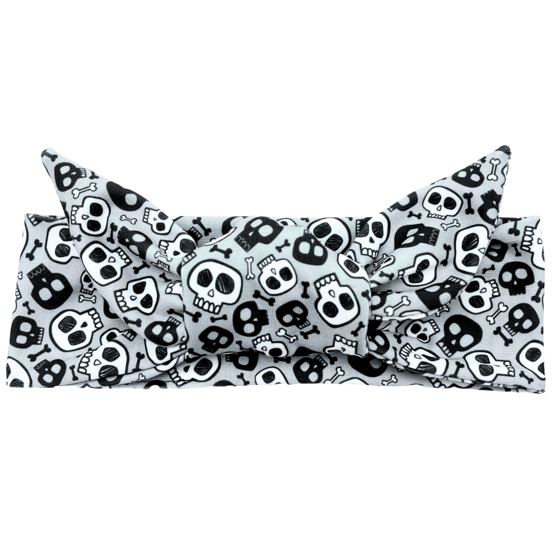Skulls & Bones Adjustable Tie Headband