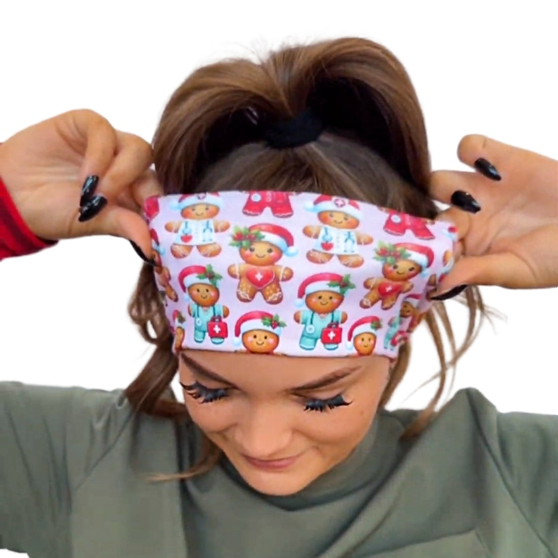 *Limited Edition* Christmas Gingerbread Healthcare - Pink Headband