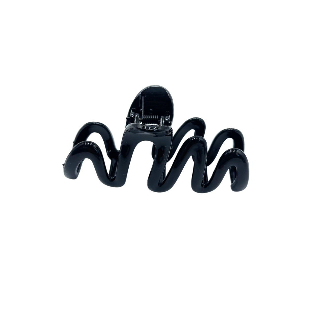 Black Squiggly - Large Hair Claw