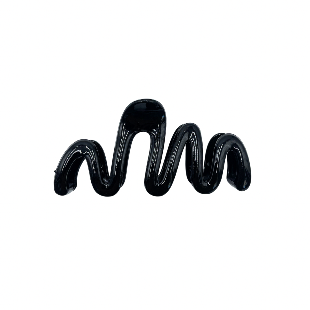Black Squiggly - Large Hair Claw