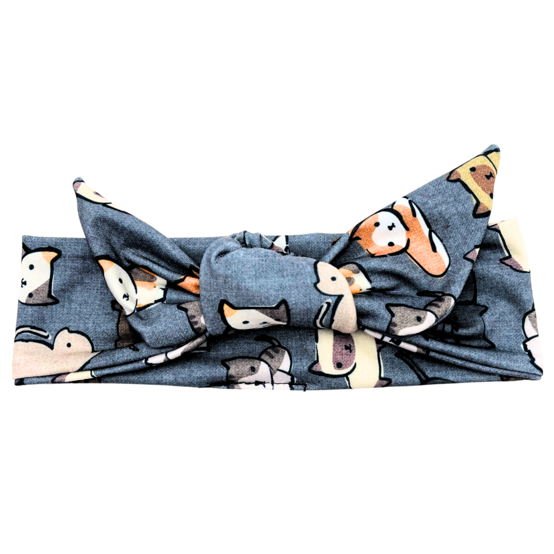 Little Cats Adjustable Tie Headband