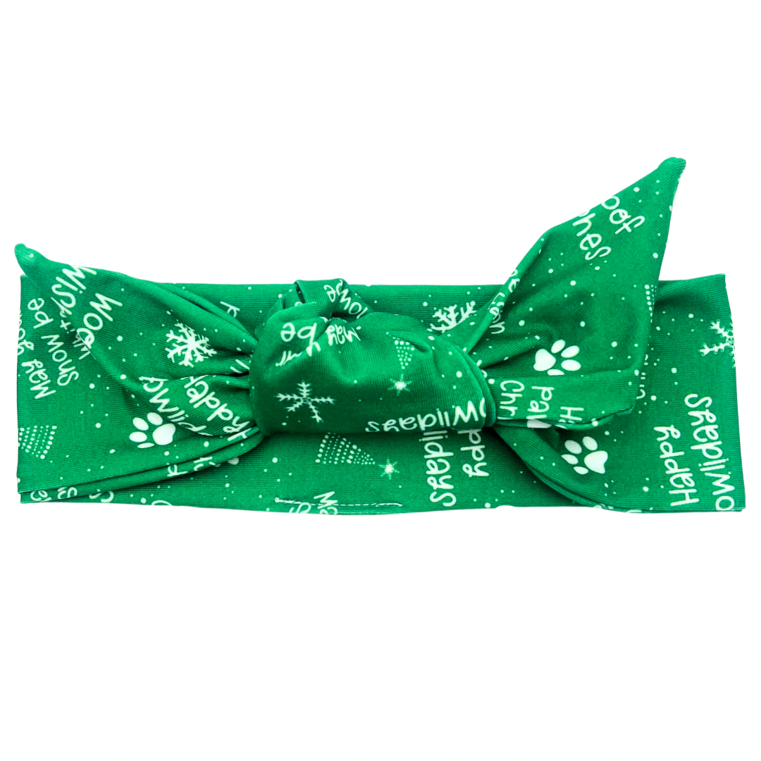 Happy Howlidays Adjustable Tie Headband