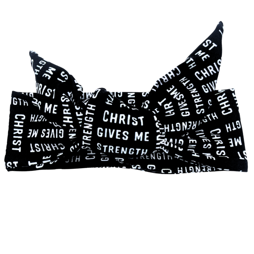 Christ Gives Me Strength Adjustable Tie Headband