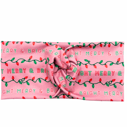 Merry &amp; Bright Christmas Lights - Pink Headband