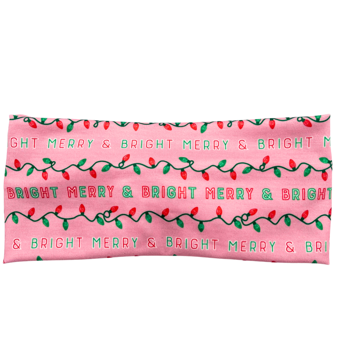 Merry &amp; Bright Christmas Lights - Pink Headband