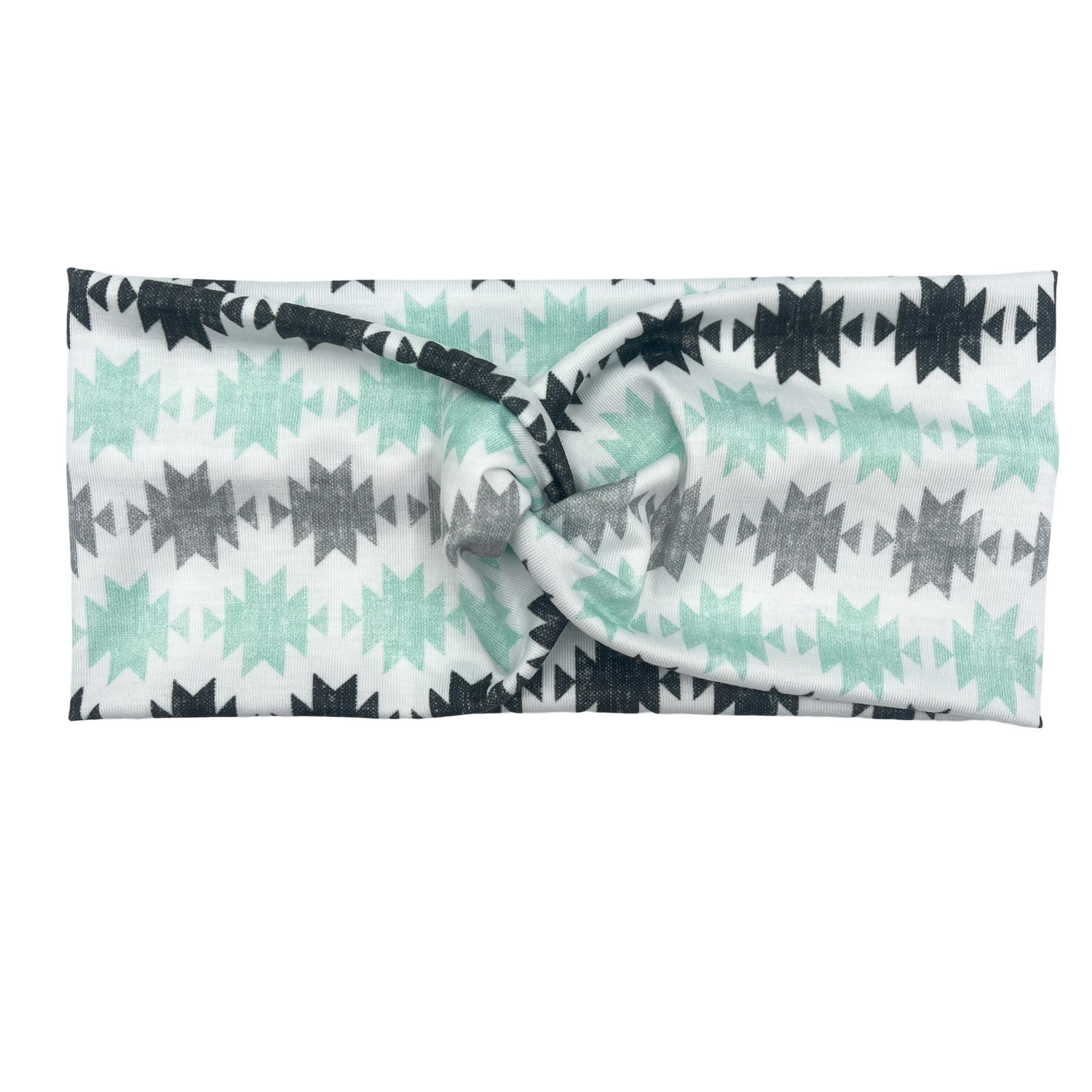 Teal, Gray, &amp; Black Aztec Headband