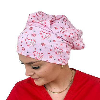 Christmas Hearts Soft Scrub Cap