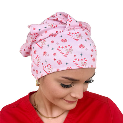 Christmas Hearts Soft Scrub Cap