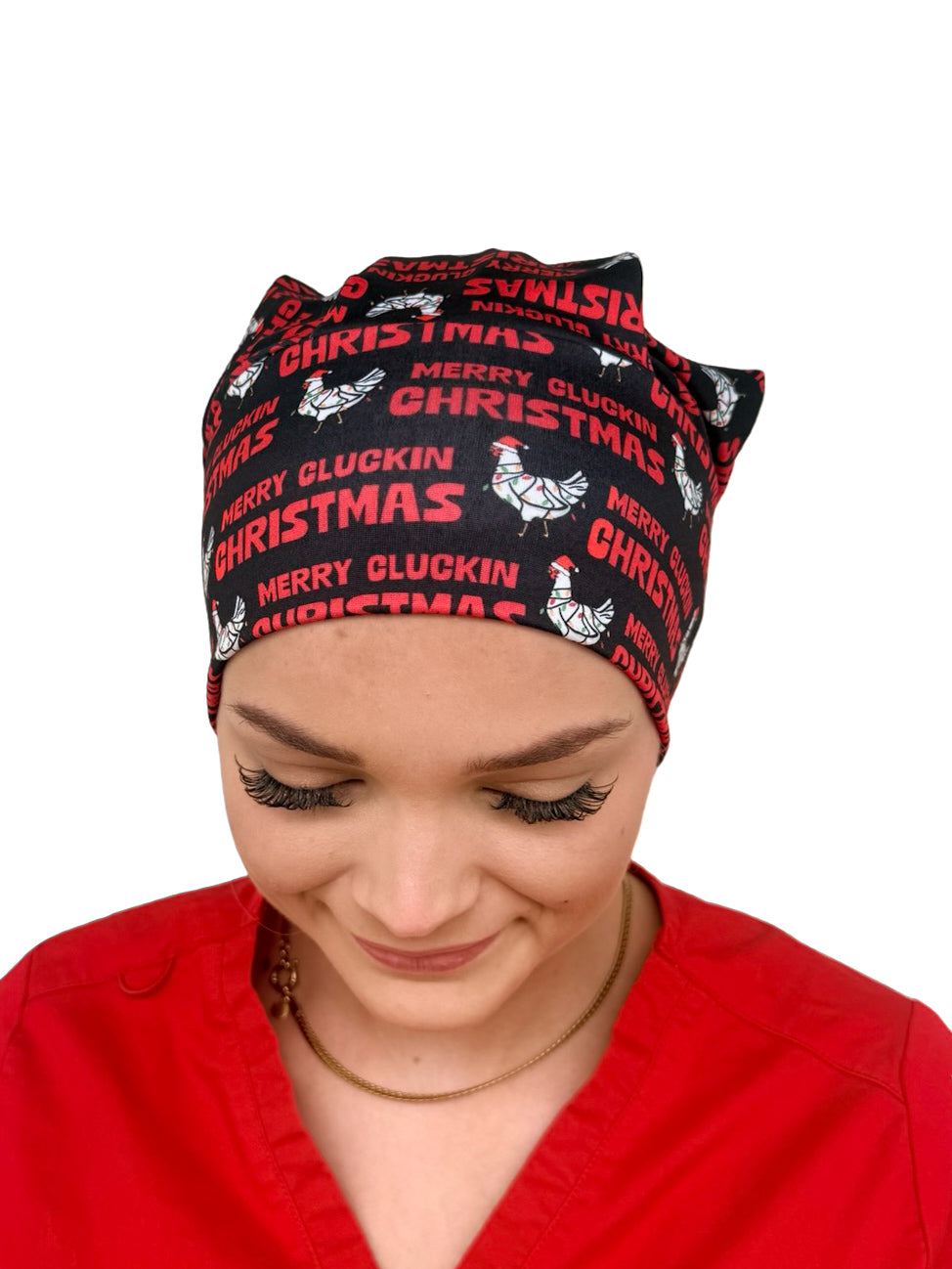 Merry Cluckin Christmas Soft Scrub Cap