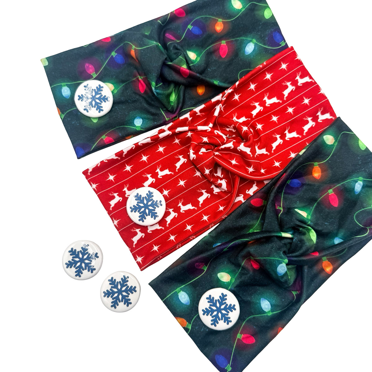 Snowflake White Magnetic Buttons