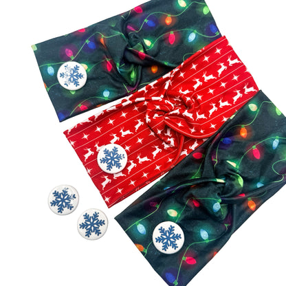 Snowflake White Magnetic Buttons