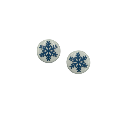 Snowflake White Magnetic Buttons