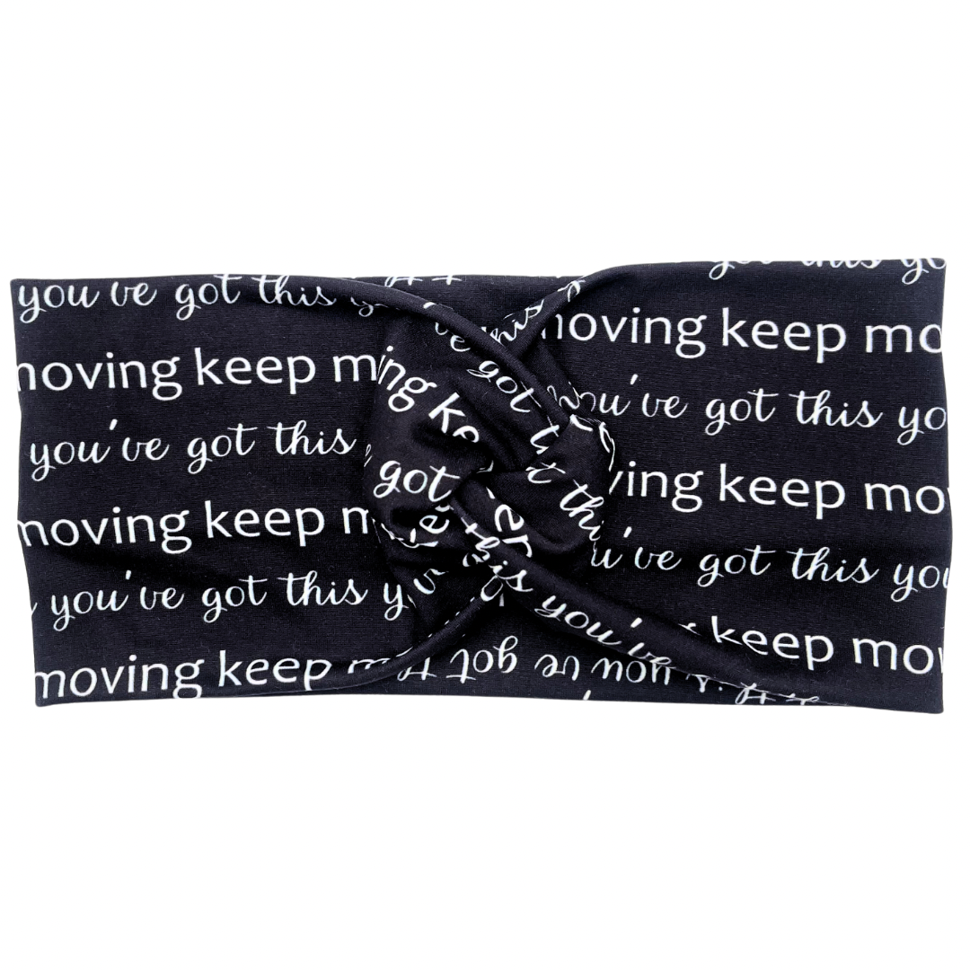 Keep Moving - Black Headband