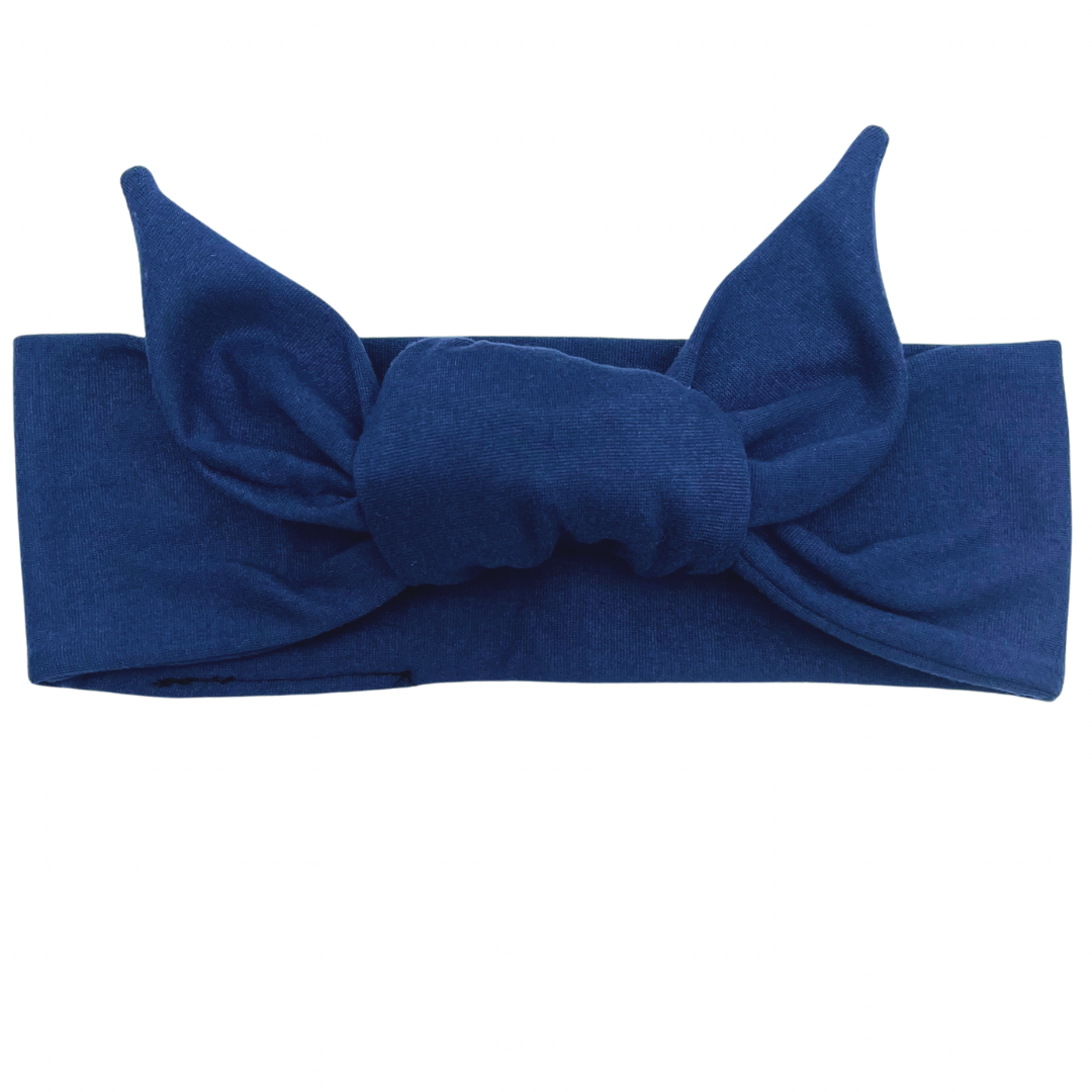 Deep Blue Adjustable Tie Headband