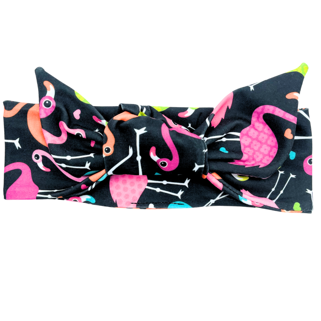 Colorful Flamingos Adjustable Tie Headband