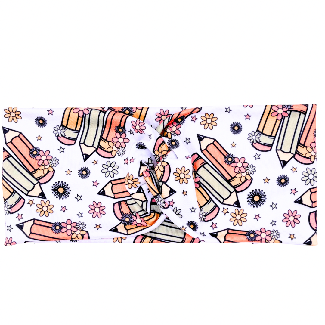 Floral Pencils Headband