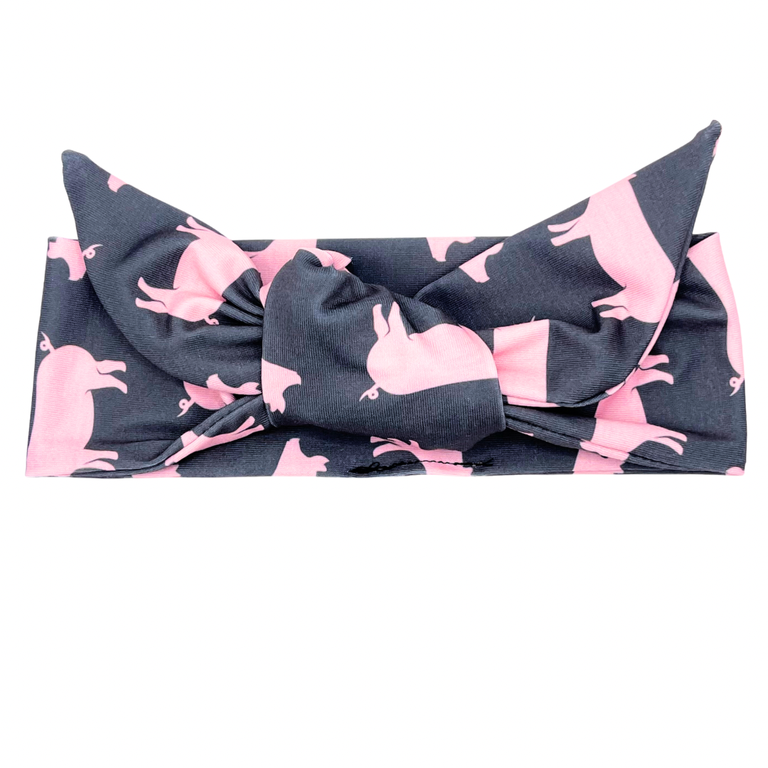 Pigs Adjustable Tie Headband