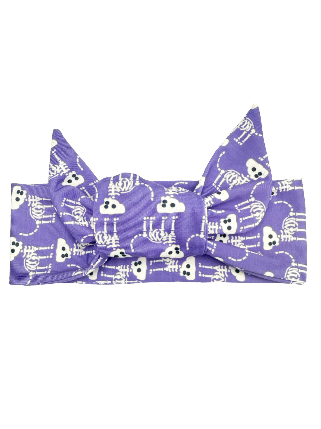 Skeleton Dogs - Purple Adjustable Tie Headband
