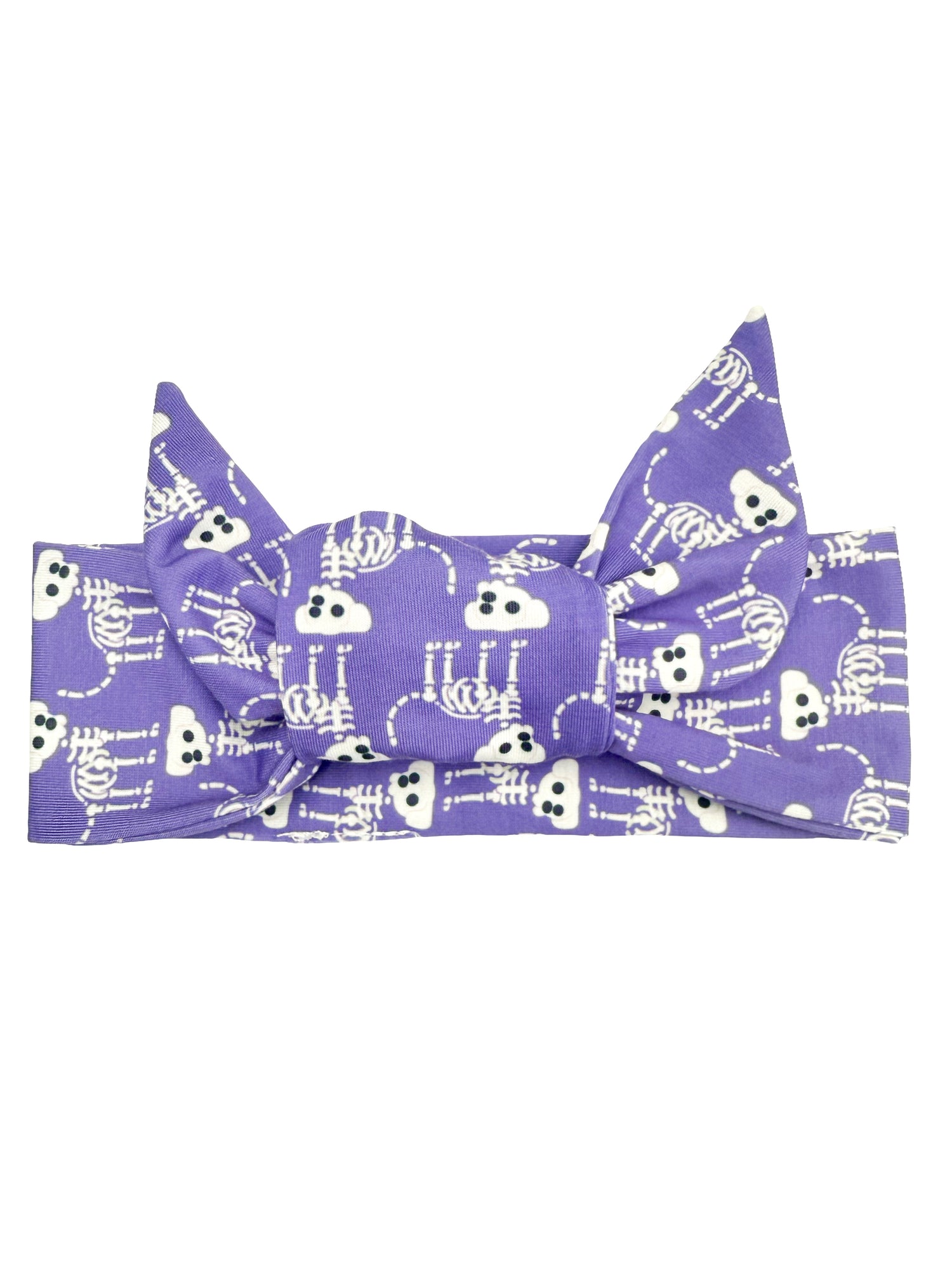 Skeleton Dogs - Purple Adjustable Tie Headband