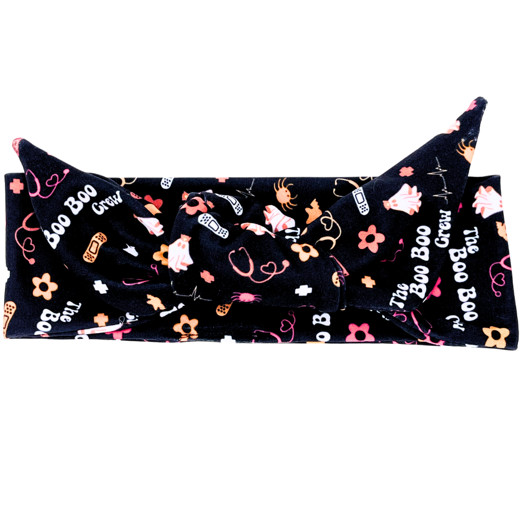 Nursing Boo-Boo Crew Adjustable Tie Headband