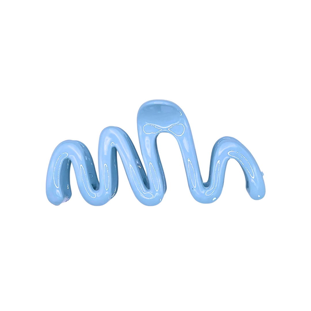 Baby Blue Squiggly - Large Hair Claw