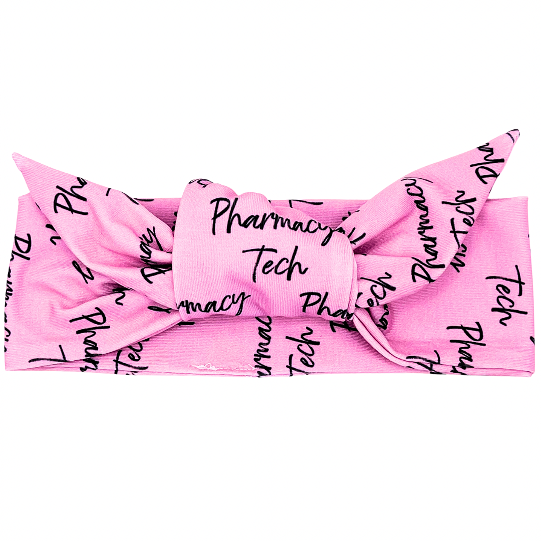 Pink Pharmacy Tech Adjustable Tie Headband