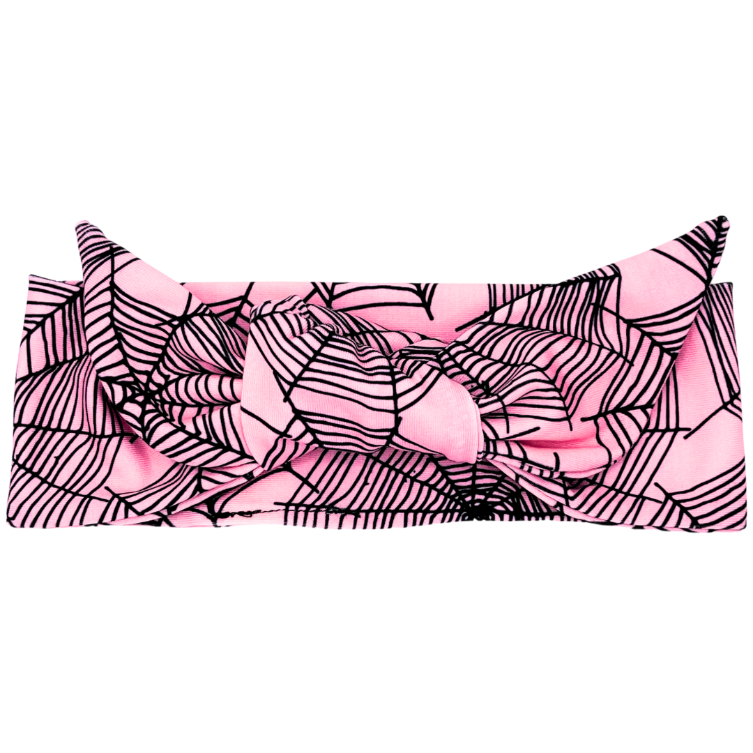Spider Webs - Pink Adjustable Tie Headband
