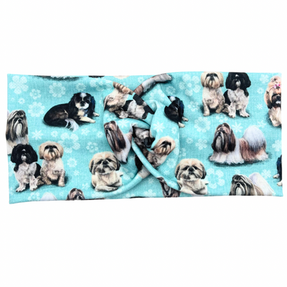 Shih Tzu Dogs - Light Blue Headband