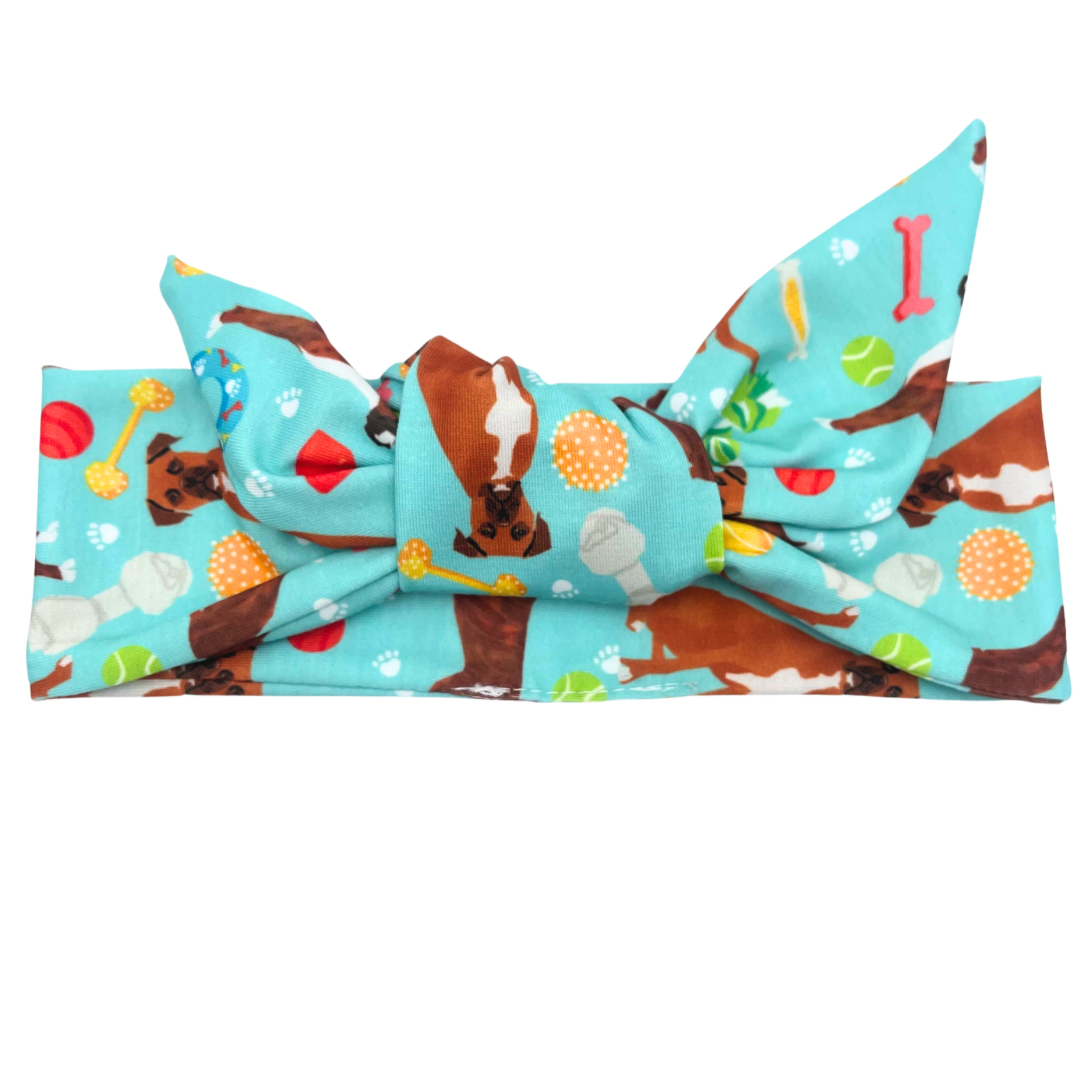 Boxer Dogs &amp; Toys - Adjustable Tie Headband