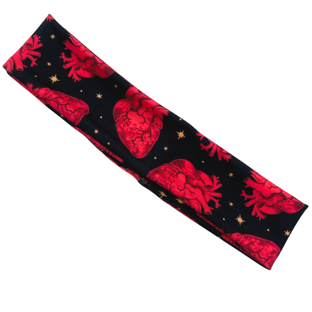 Anatomical Heart - Red &amp; Black Athletic Headband