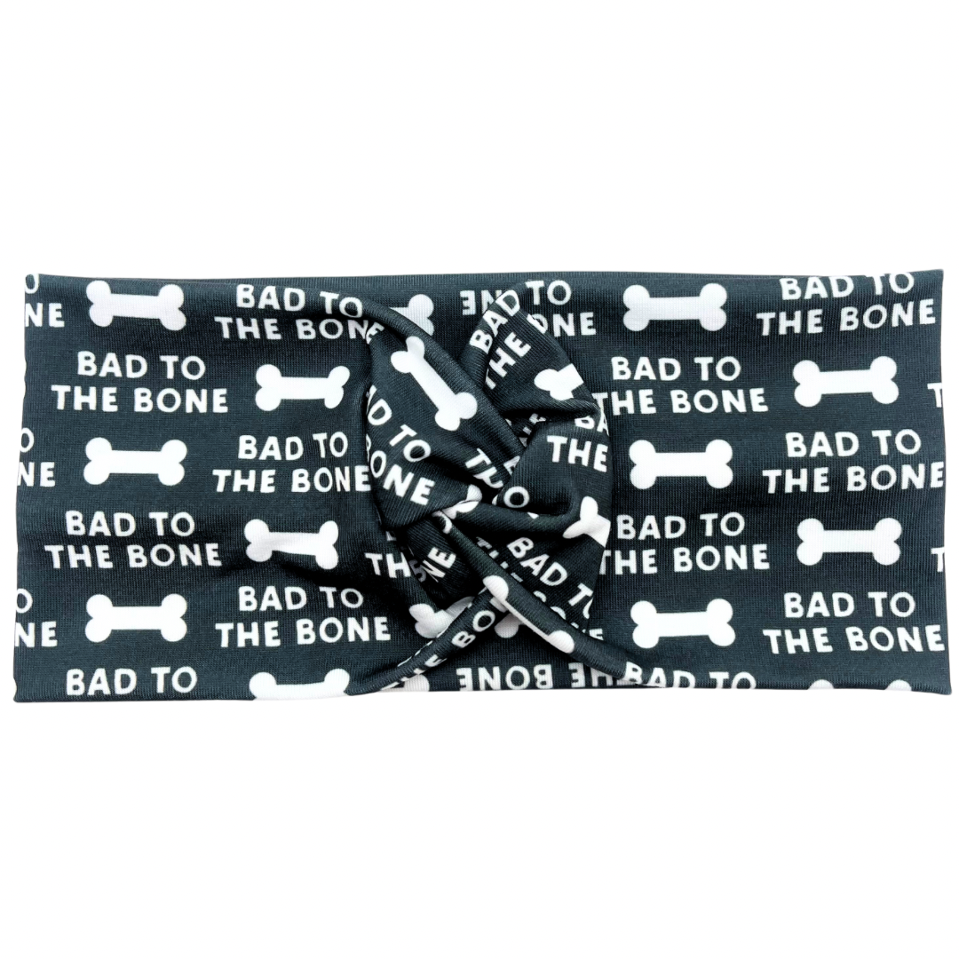 Bad To The Bone - Black Headband