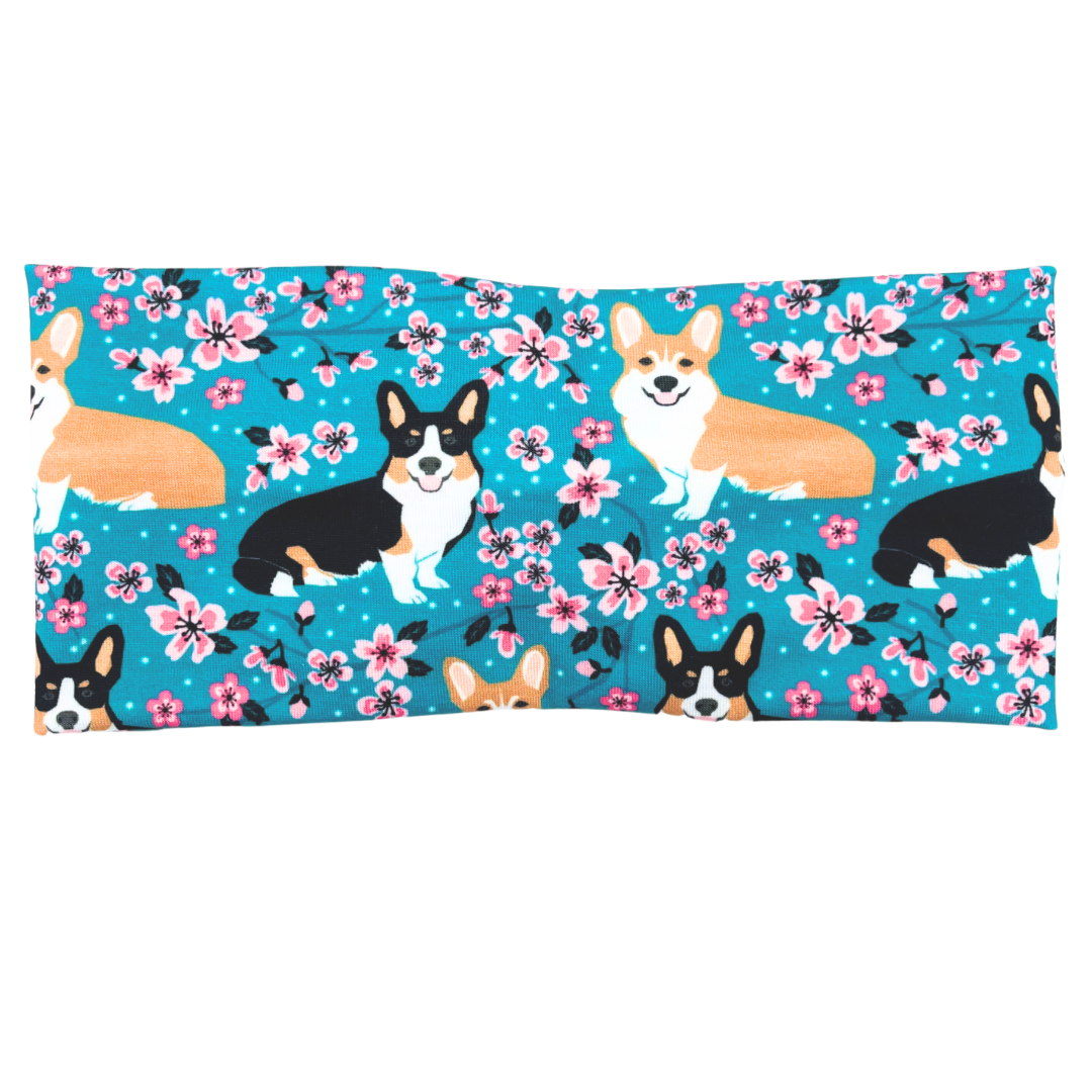 Floral Corgi Dogs Headband