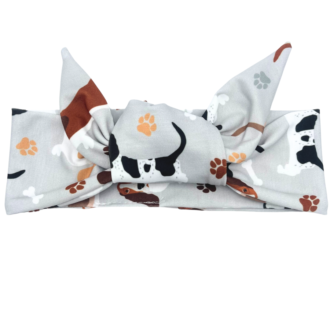 Basset Hound Dogs - Adjustable Tie Headband