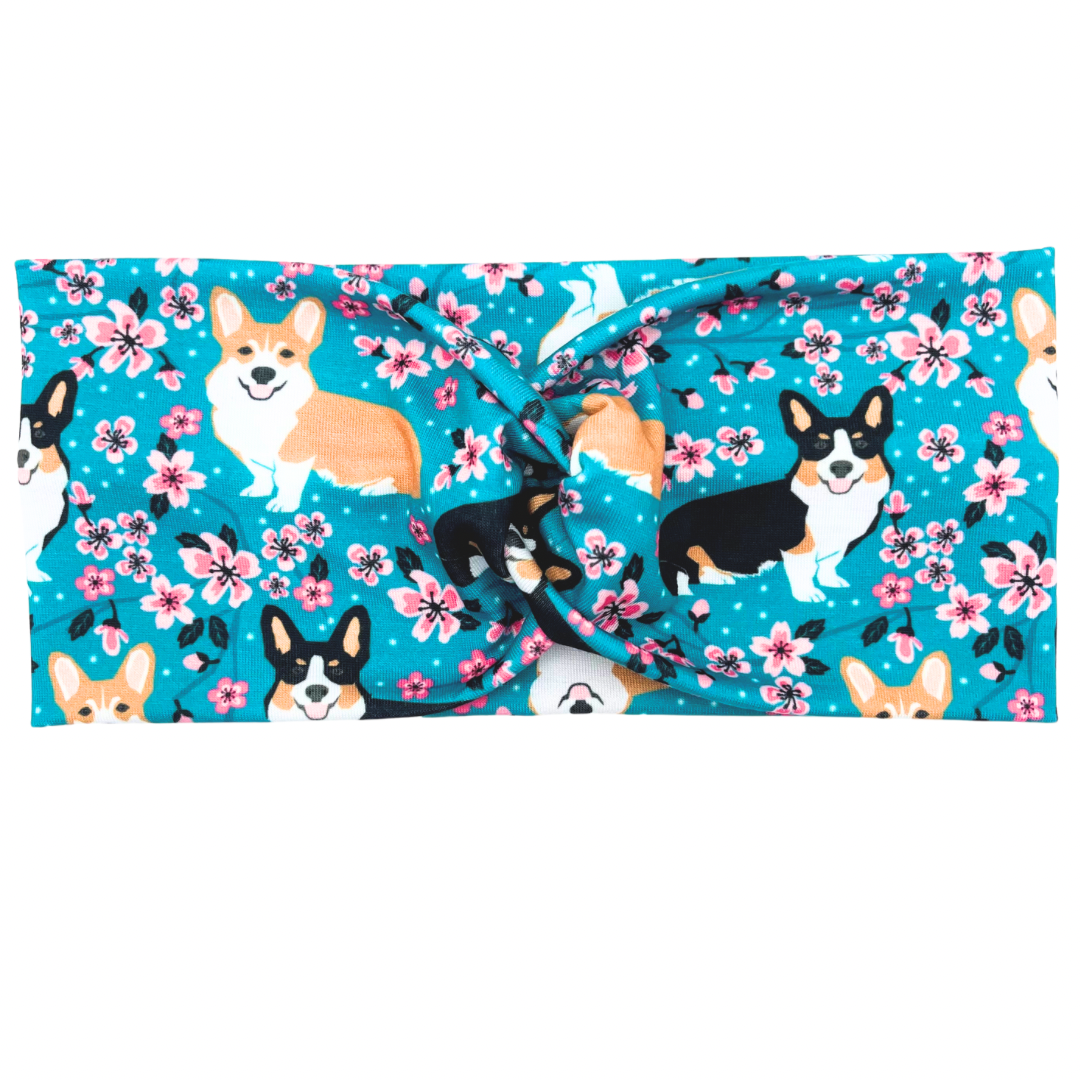 Corgi Dogs - Floral Headband