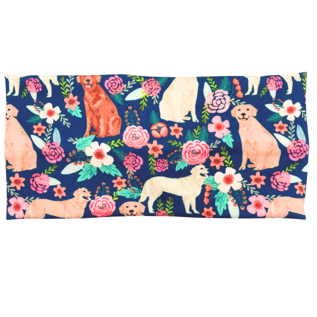 Golden Retriever Dogs - Floral Headband