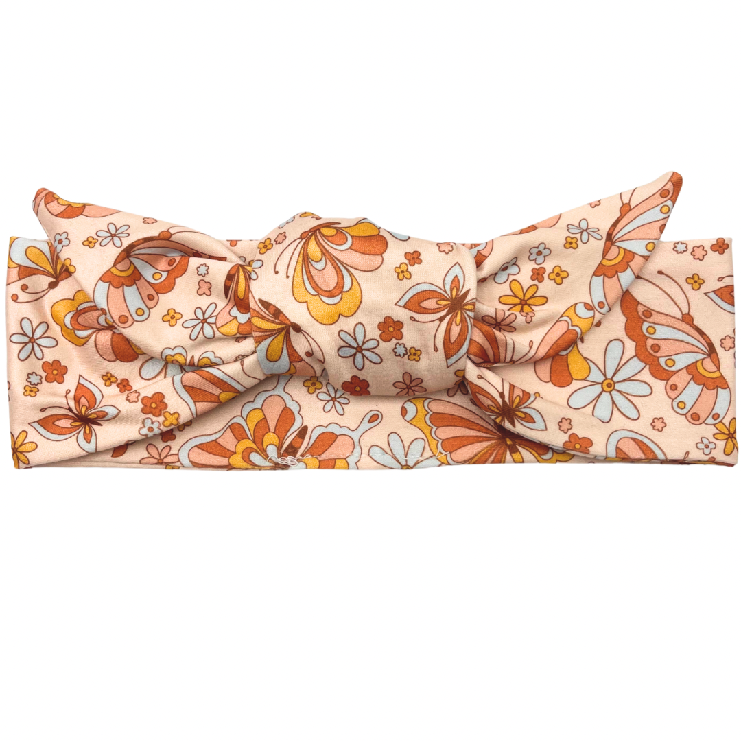 Autumn Butterflies Adjustable Tie Headband