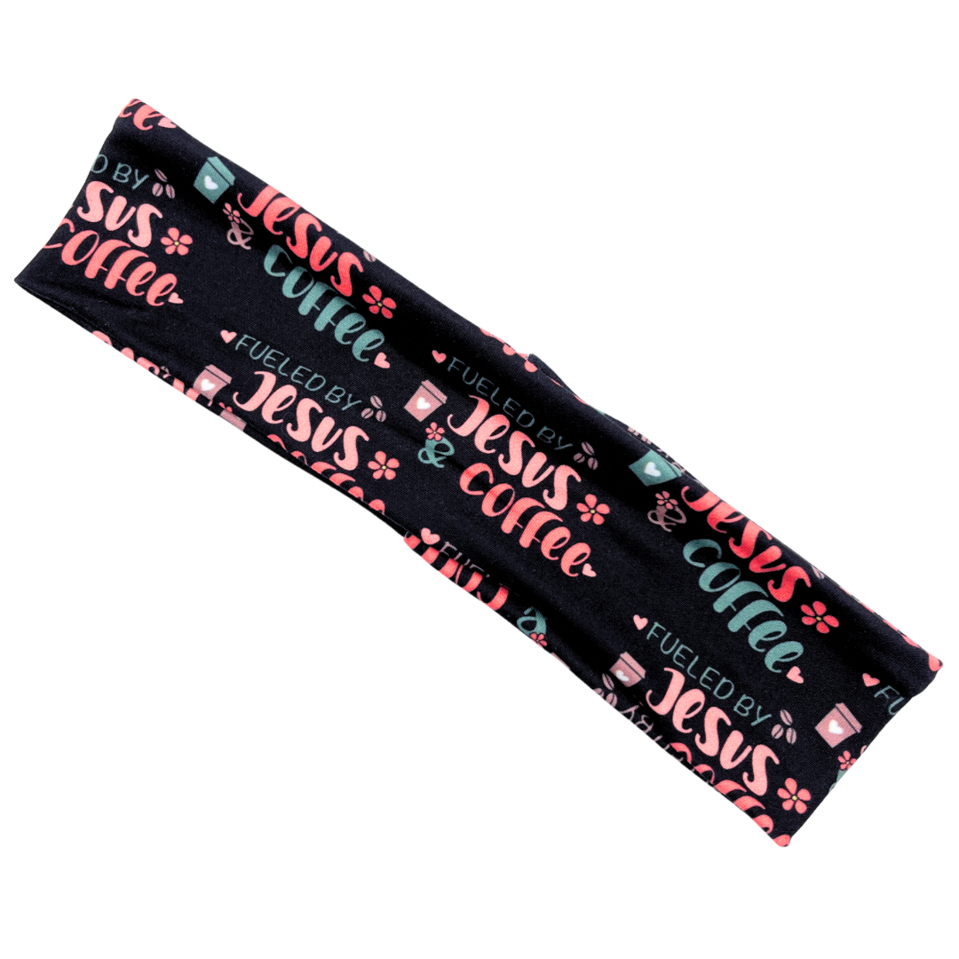 Fueled By Jesus &amp; Coffee Athletic Headband