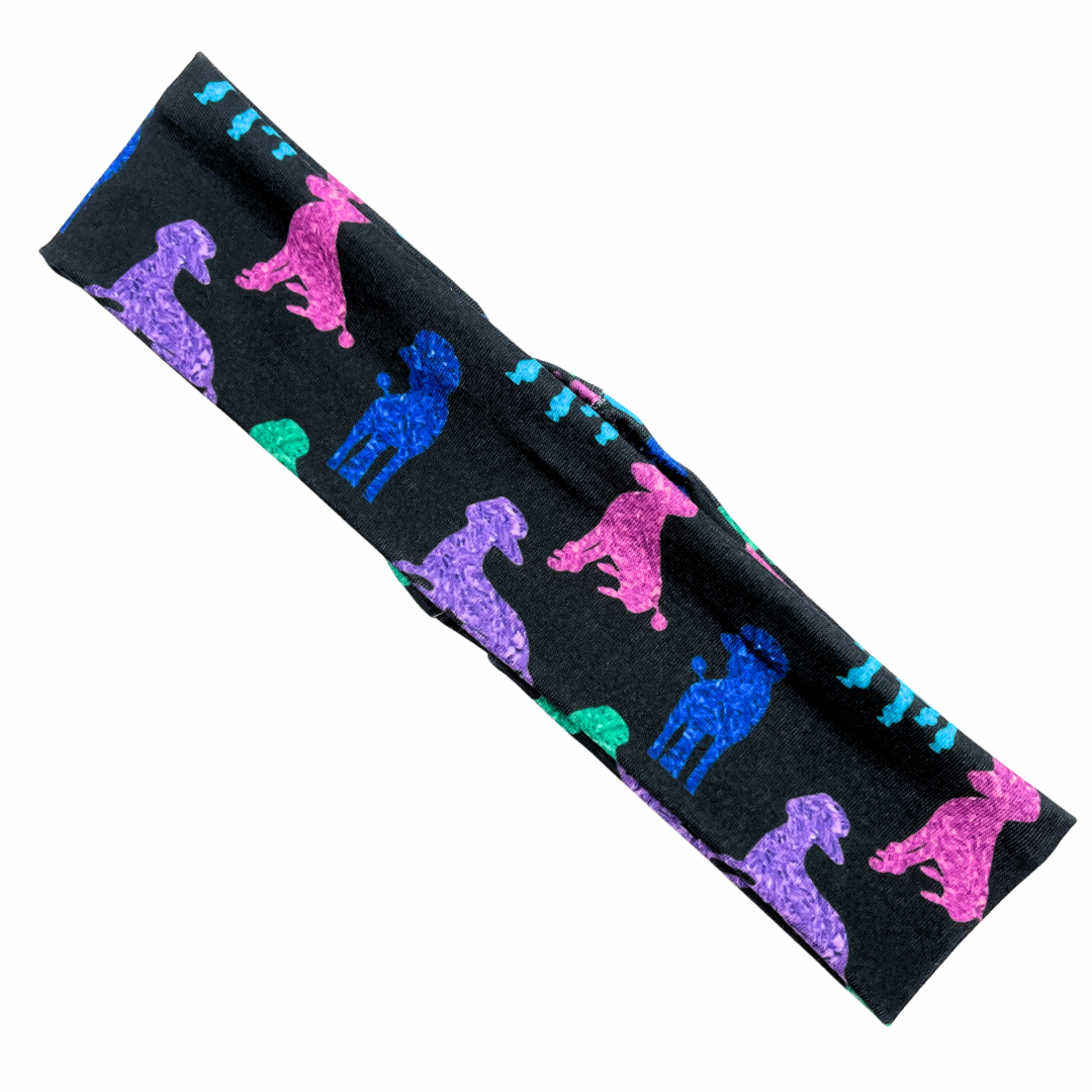 Standard Poodles Black Athletic Headband