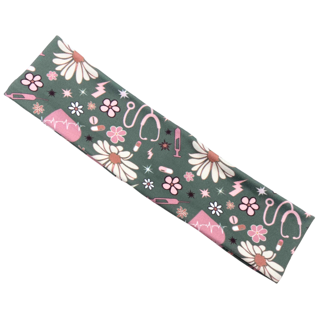 Floral Healthcare - Light Olive Athletic Headband