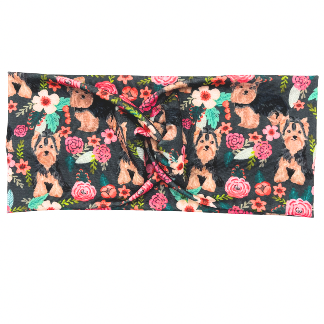 Yorkie Dogs - Floral Headband