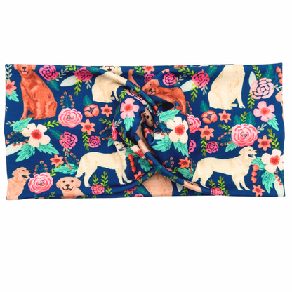 Golden Retriever Dogs - Floral Headband