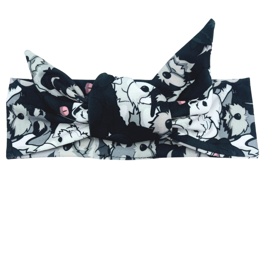 Schnauzer Dogs  - Adjustable Tie Headband