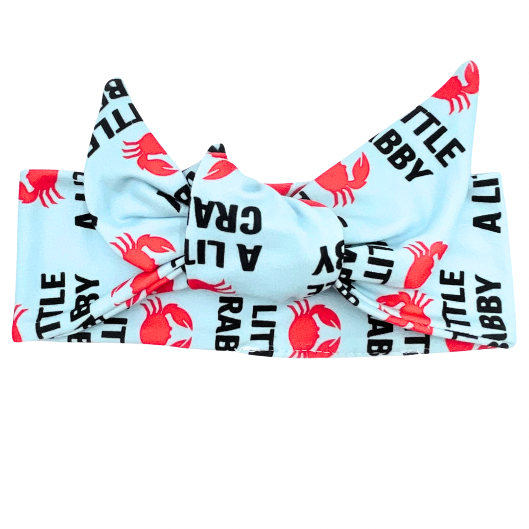 Little Crabby Adjustable Tie Headband