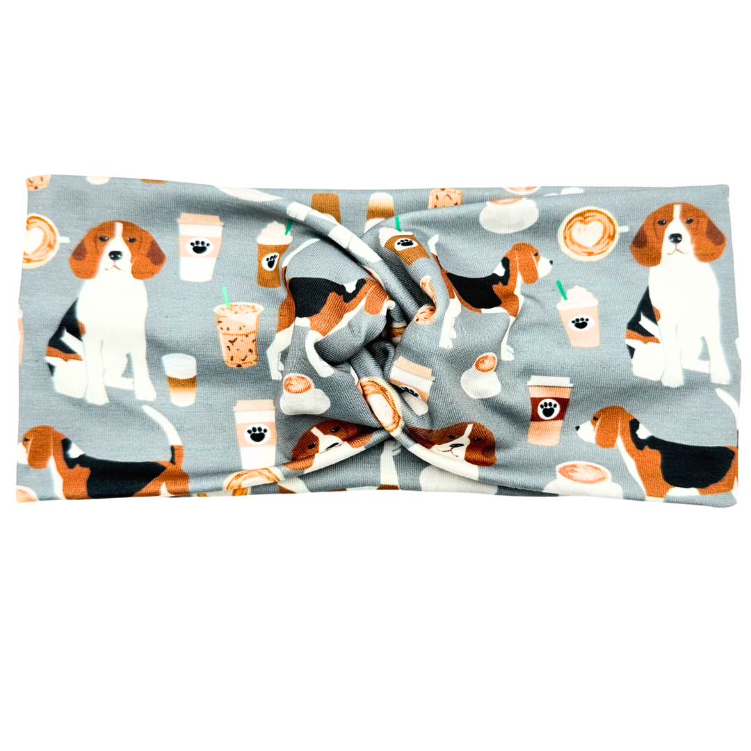 Beagle Dogs & Coffee Headband