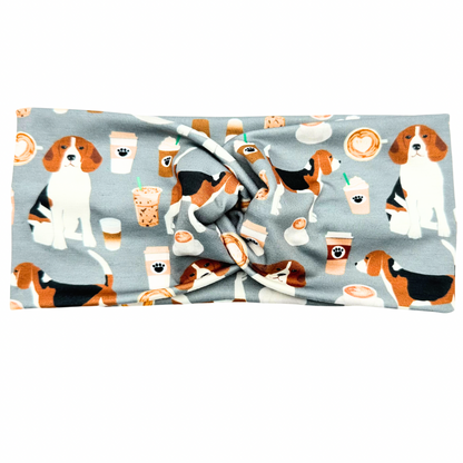 Beagle Dogs &amp; Coffee Headband