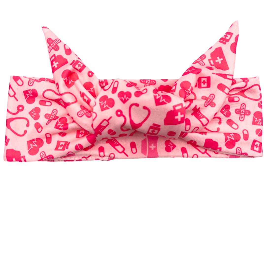 Healthcare Necessities - Pink Adjustable Tie Headband