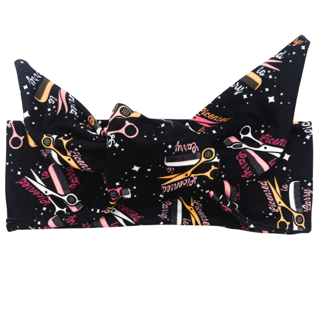 Licensed To Carry Cosmetology Adjustable Tie Headband